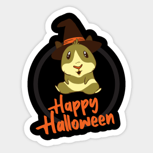 Hamster Witch Happy Halloween Sticker